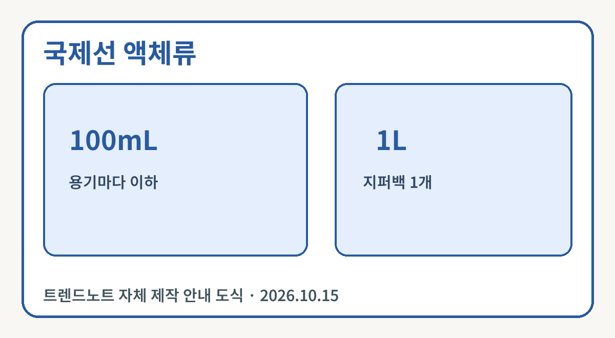 국제선 액체류 핵심 안내 도식
