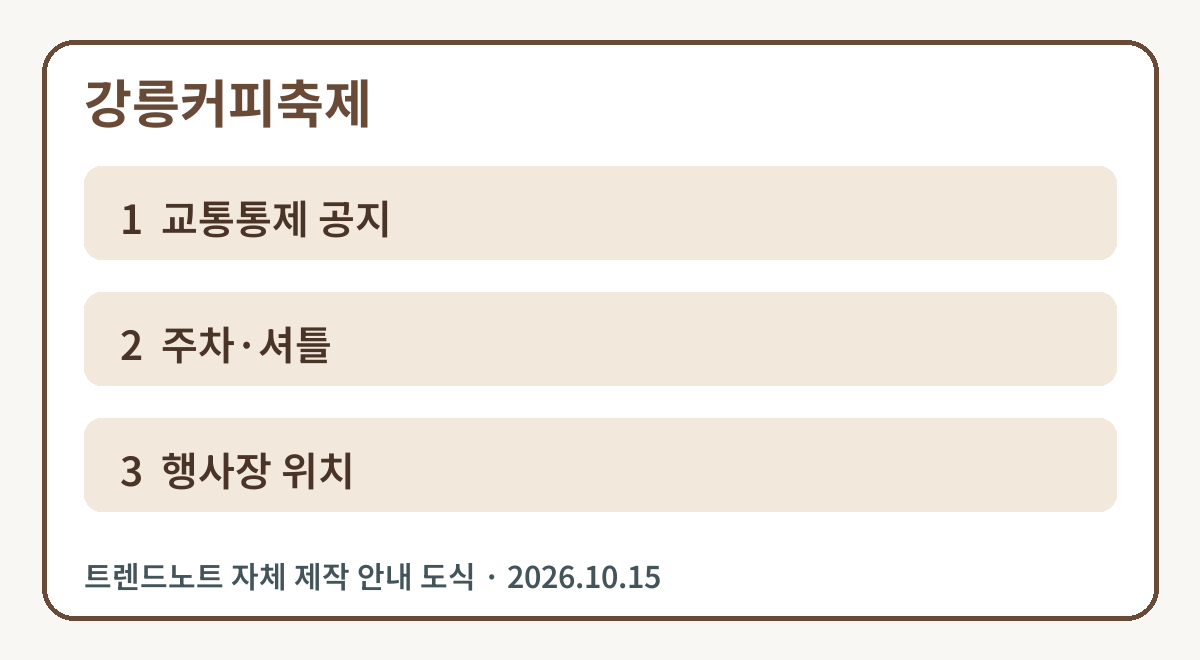 강릉커피축제 핵심 안내 도식